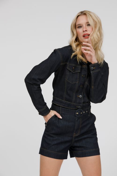 Bermuda Feminina Jeans Bela Com Cinto