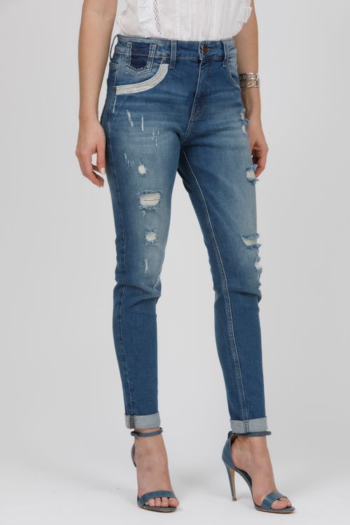 Calça Feminina Jeans Boyfriend Skinny