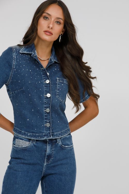 Jaqueta Feminina Jeans Cropped