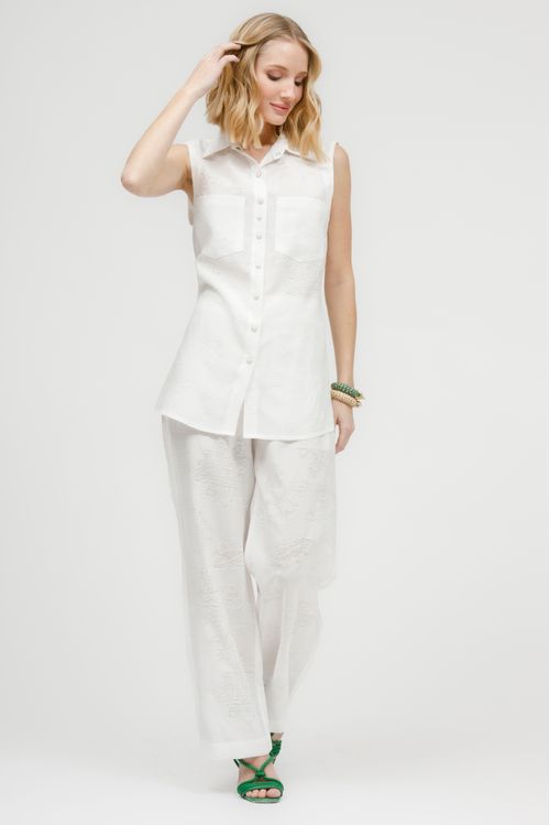 Camisa Feminina Cavada Jacquard