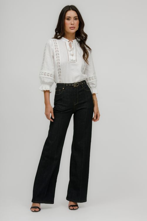 Calça Feminina Jeans Wide Leg