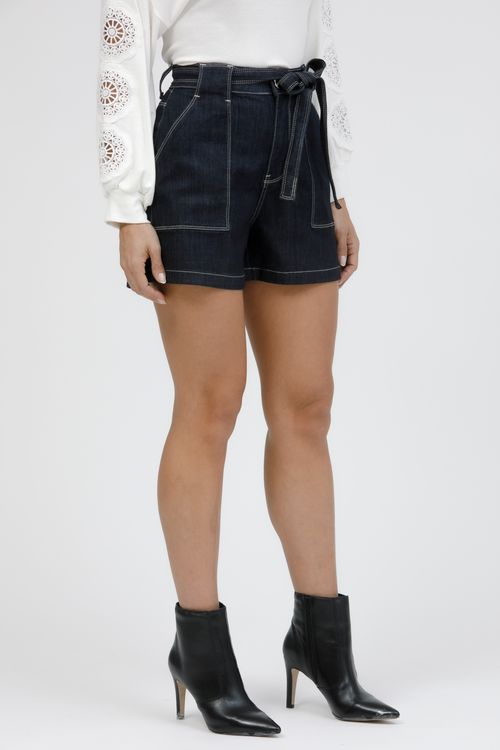 Bermuda Feminina Jeans Bela Com Cinto