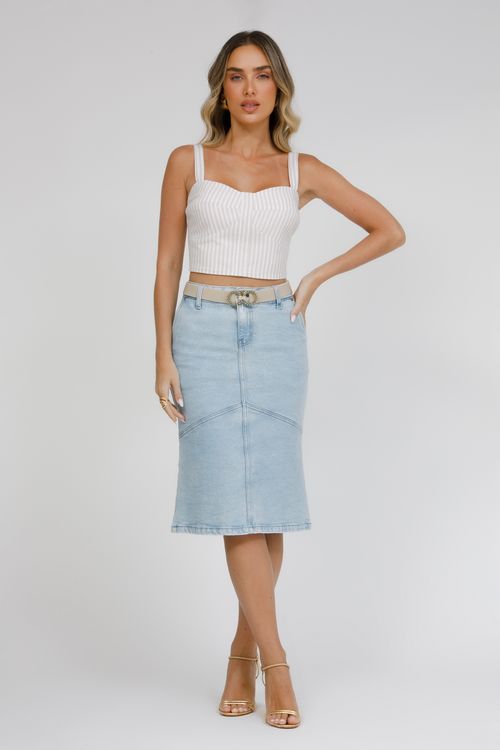 Top Cropped Listrado Alça Bella Falconi