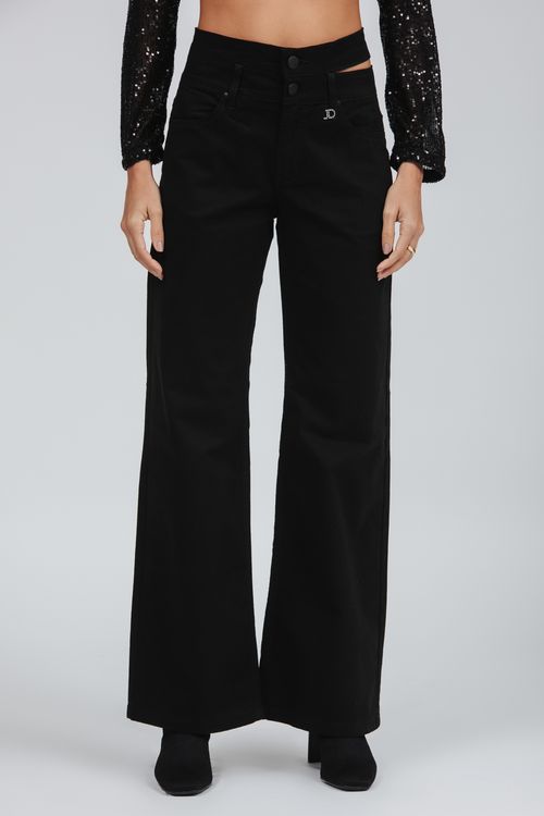 Calça Feminina Sarja Wide Leg