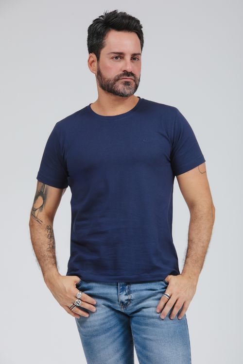 Camiseta Masculina Básica Gola Careca