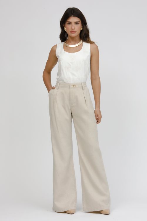 Calça Feminina Sarja Wide Leg