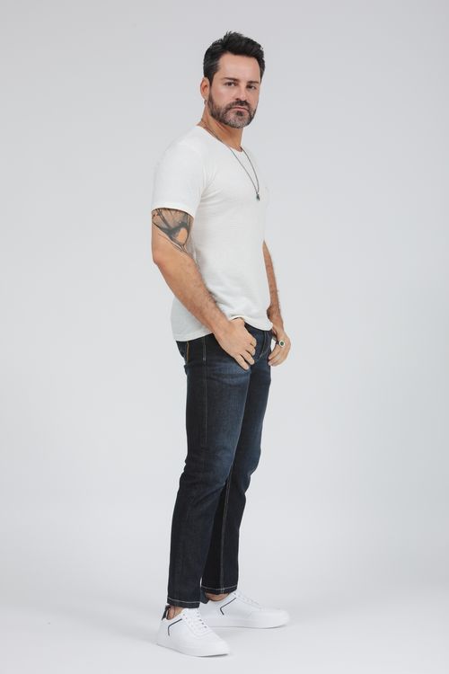 Camiseta Masculina Malha Tricot Com Silk