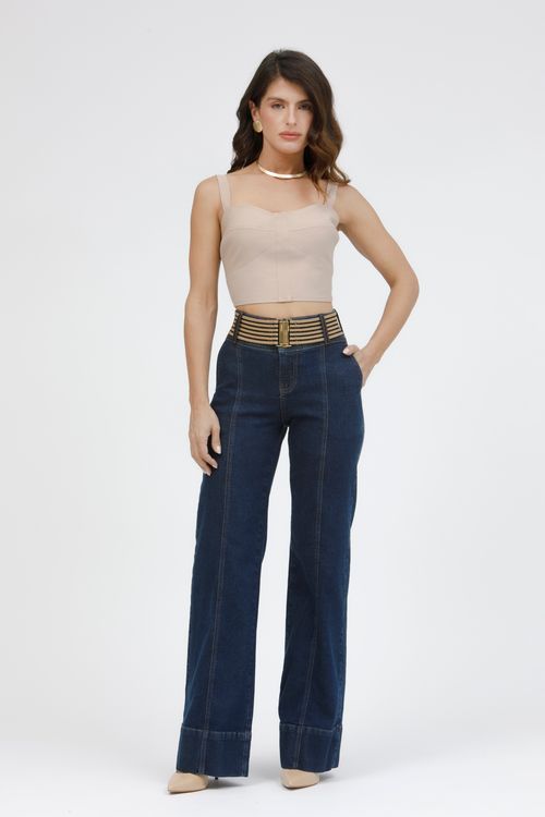 Calça Feminina Jeans Wide Leg