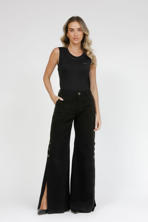 Calça Feminina Sarja Wide Leg