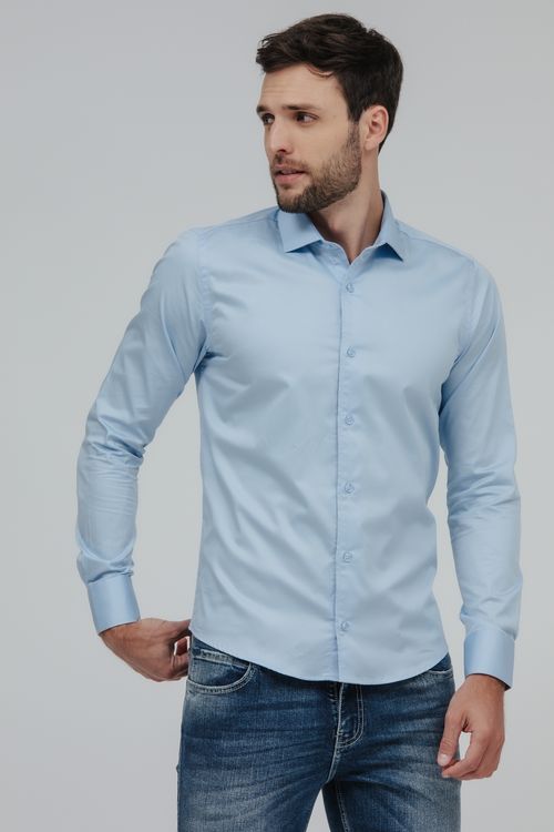 Camisa Masculina Slim Fit Manga Longa