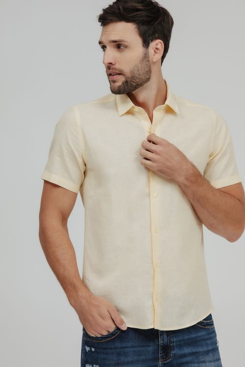 Camisa Masculina Slim Fit Manga Curta