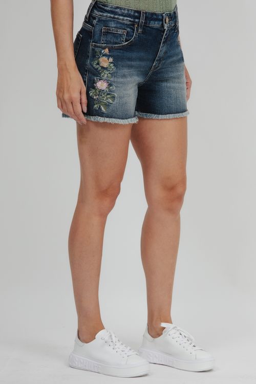 Bermuda Feminina Jeans Sofia Bordada