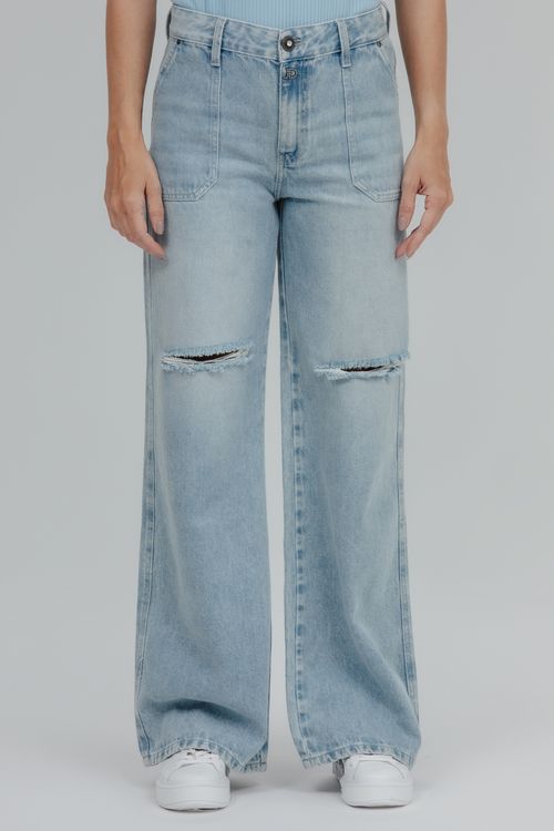 Calça Feminina Jeans Wide Leg
