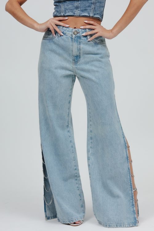 Calça Feminina Jeans Wide Leg