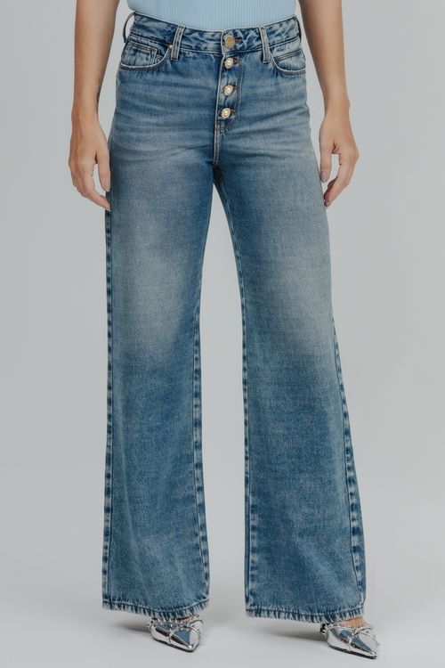 Calça Feminina Jeans Wide Leg