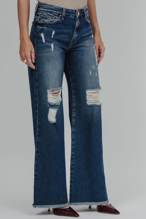 Calça Feminina Jeans Wide Leg