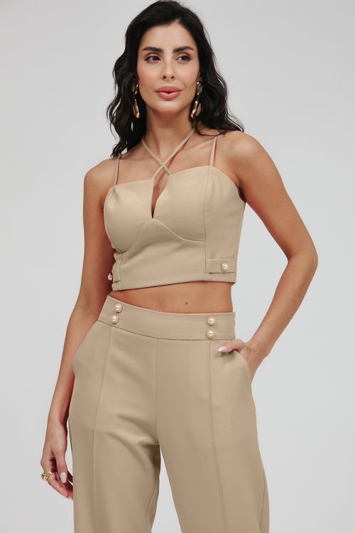 Top Alfaiataria Alça Cruzada