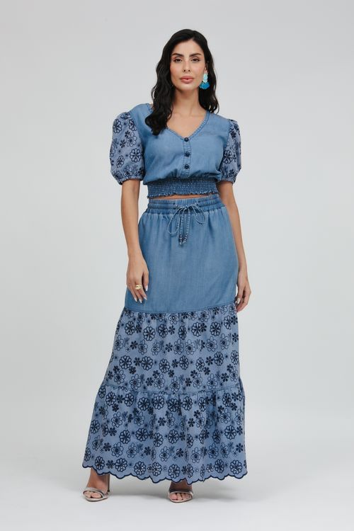 Set Jeans Cropped Com Laise