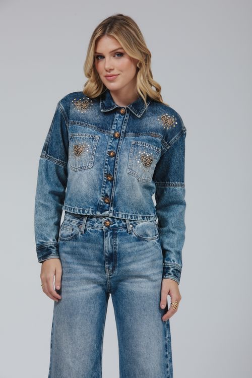 Jaqueta Feminina Jeans Cropped
