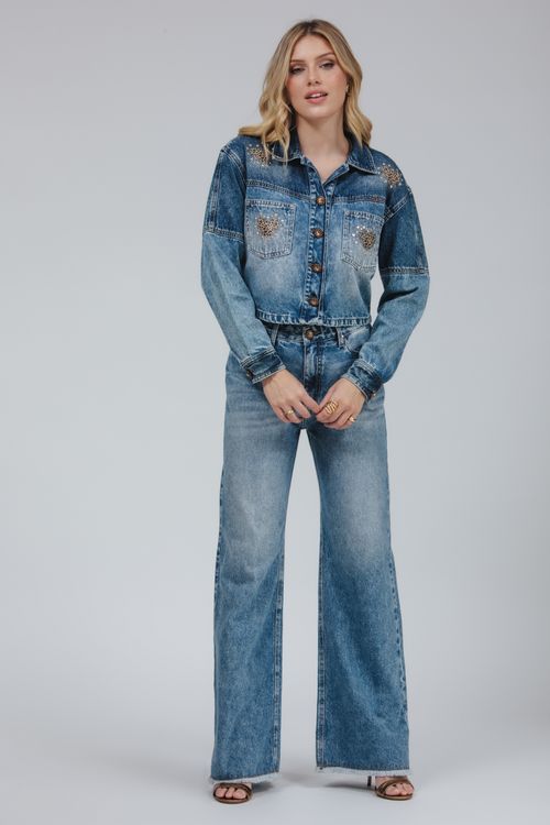 Jaqueta Feminina Jeans Cropped