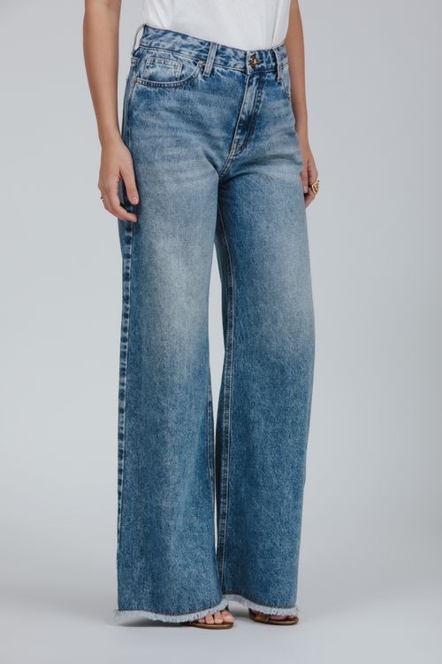 Calça Feminina Jeans Wide Leg
