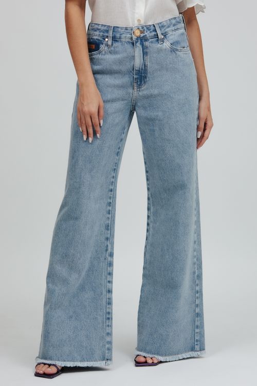 Calça Feminina Jeans Wide Leg