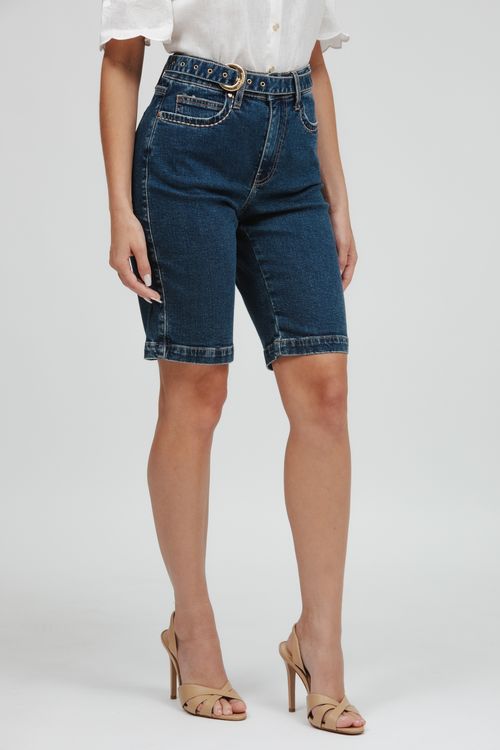 Bermuda Feminina Jeans Julienta Com Cinto