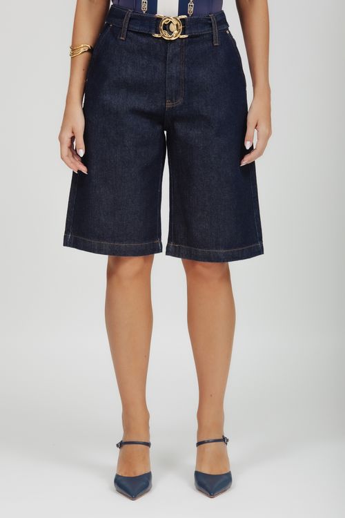 Bermuda Feminina Jorts Jeans Com Cinto