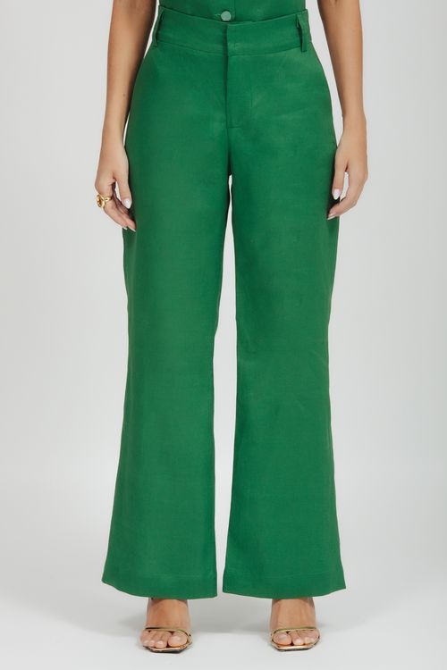 Calça Alfaiataria Wide Leg Puro Linho Bella Falconi