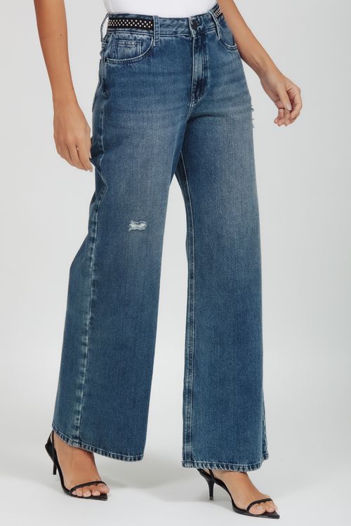 Calça Feminina Jeans Wide Leg