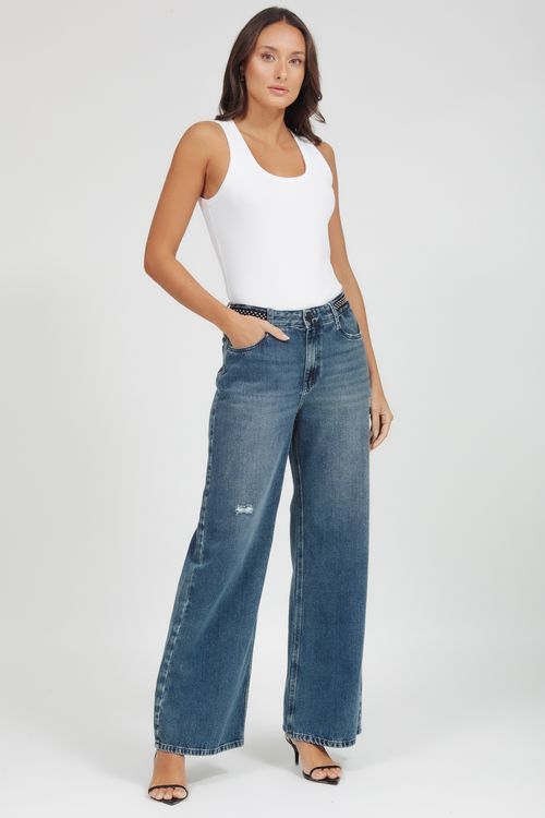 Calça Feminina Jeans Wide Leg