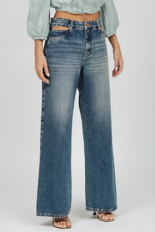 Calça Feminina Jeans Wide Leg