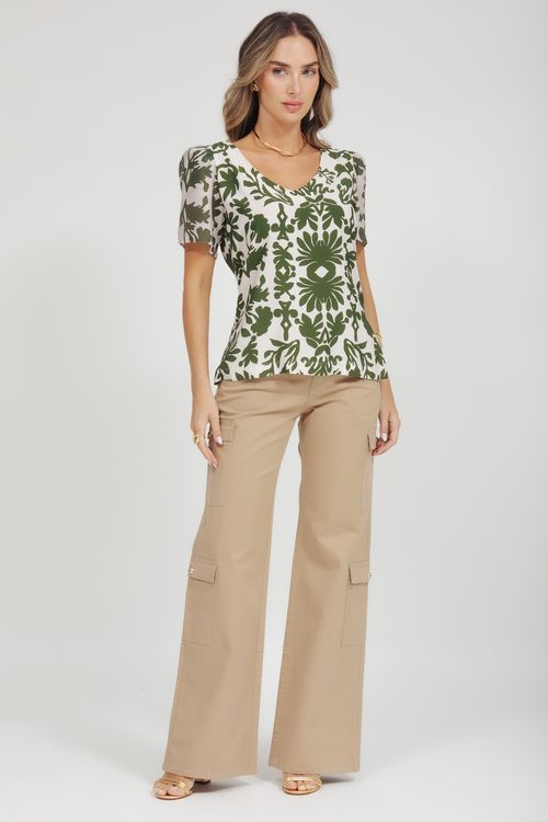 T-shirt Viscose E Malha Estampada