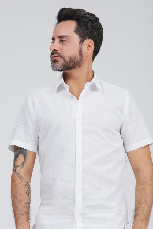 Camisa Masculina Slim Fit Manga Curta