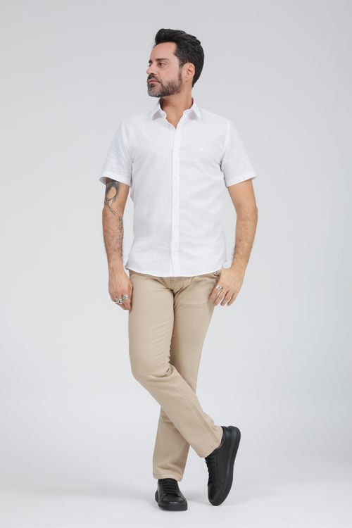 Camisa Masculina Slim Fit Manga Curta