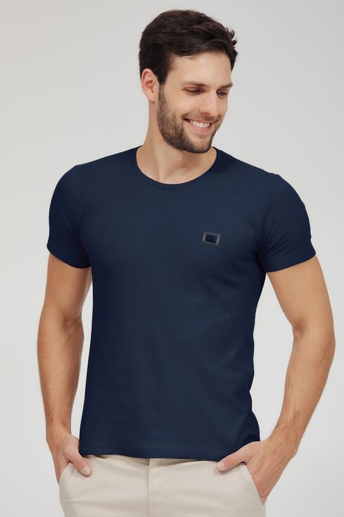 Camiseta Masculina Malha Canelada Metal