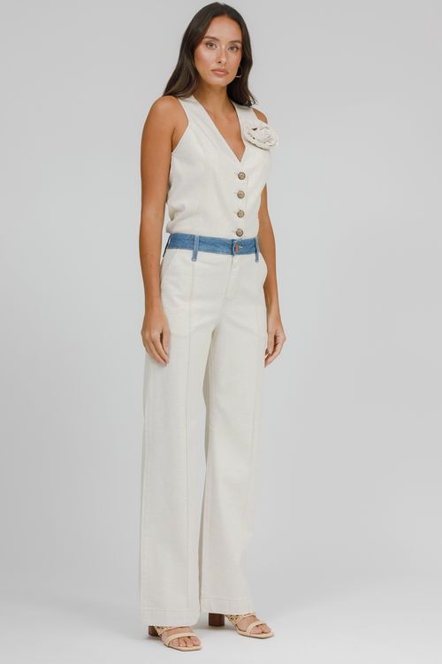 Calça Feminina Sarja Wide Leg