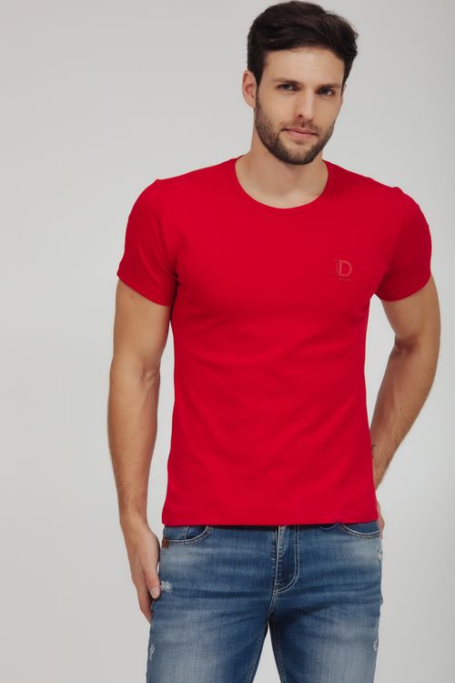 Camiseta Masculina Malha Silk Relevo
