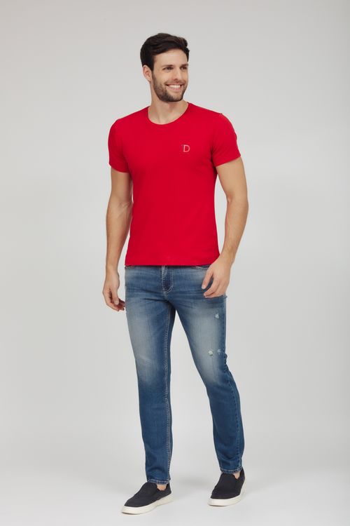 Camiseta Masculina Malha Silk Relevo