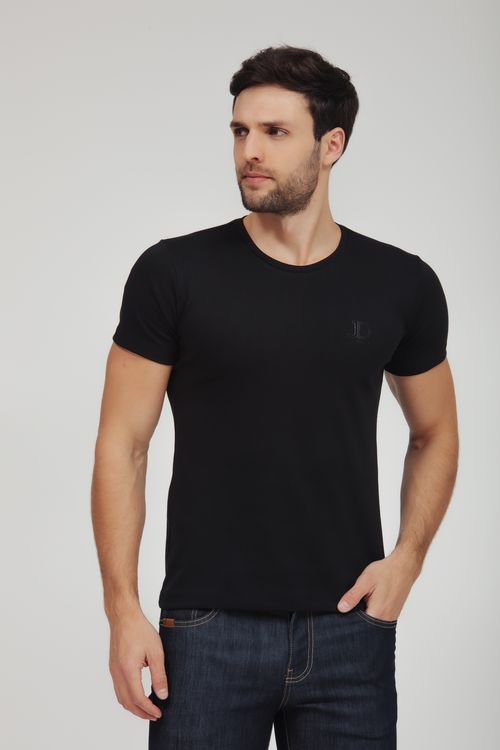 Camiseta Masculina Malha Silk Relevo