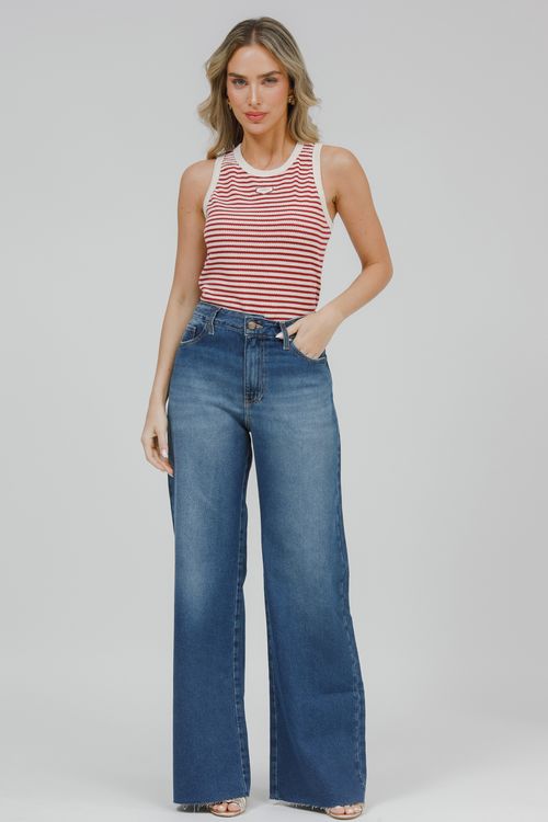 Calça Feminina Jeans Wide Leg
