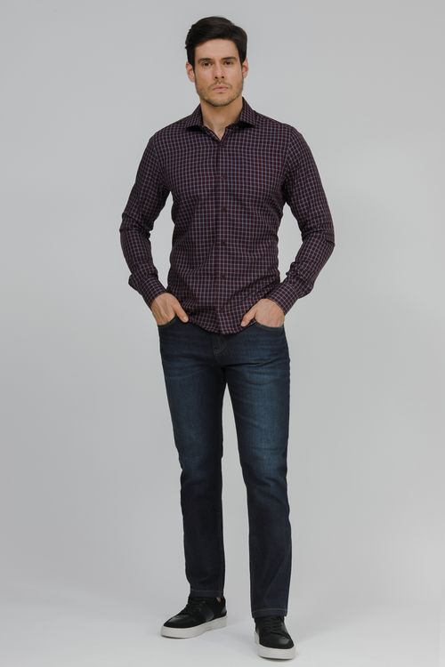 Camisa Masculina Slim Fit Manga Longa