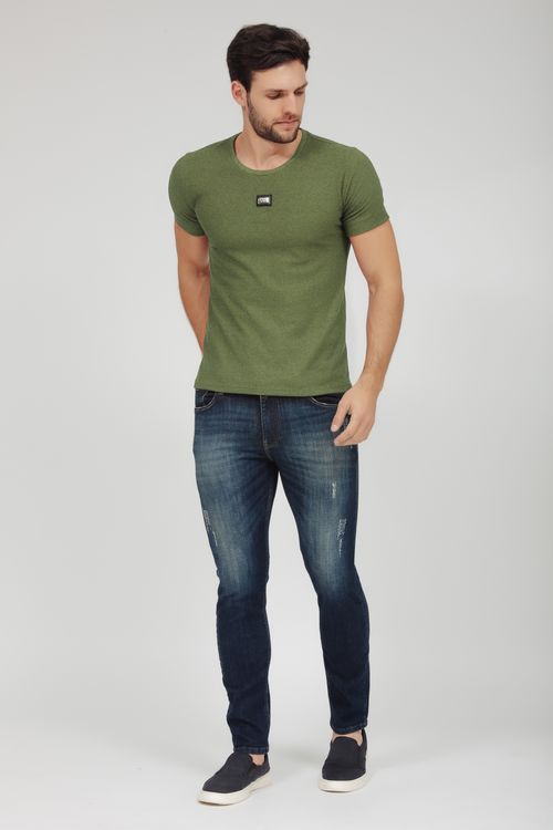 Camiseta Masculina Malha Melange