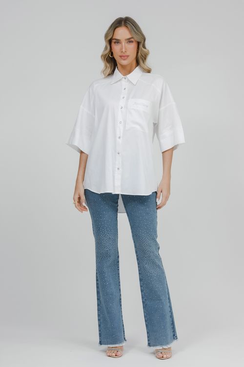 Camisa Feminina Tricoline Oversized