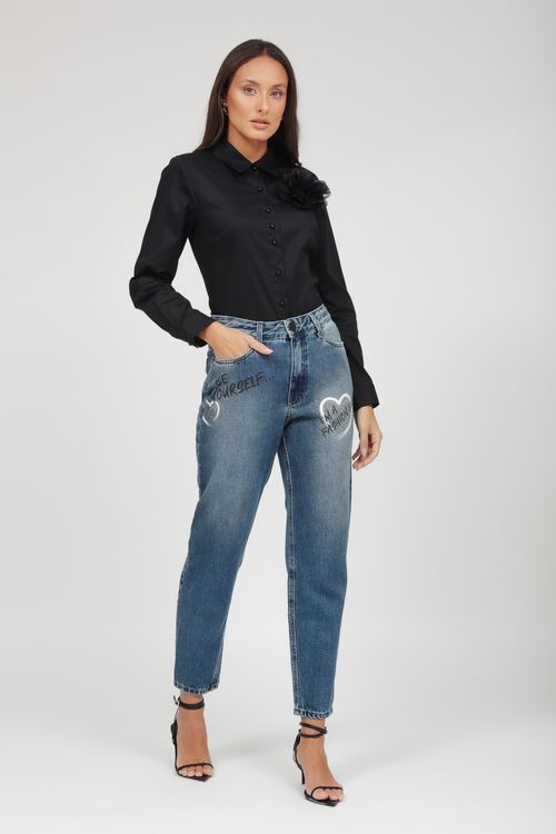 Camisa Feminina Tricoline Maxi Flor