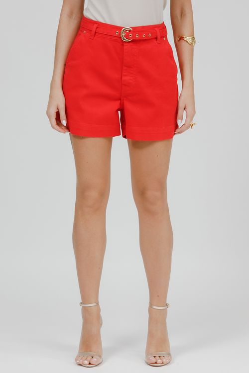 Bermuda Feminina Sarja Bela Com Cinto