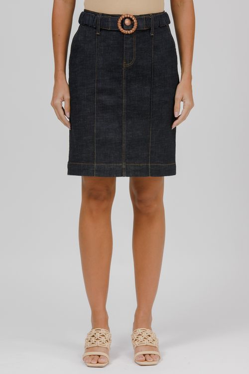 Saia Jeans Julieta Com Cinto