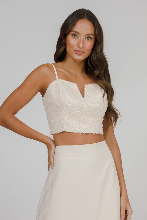 Set Saia E Top Paetê