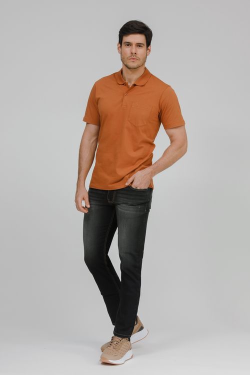 Camiseta Masculina Gola Polo Com Bolso