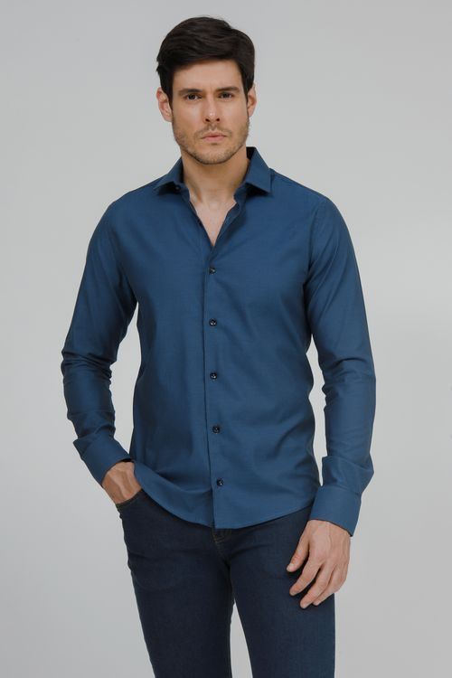 Camisa Masculina Slim Fit Manga Longa